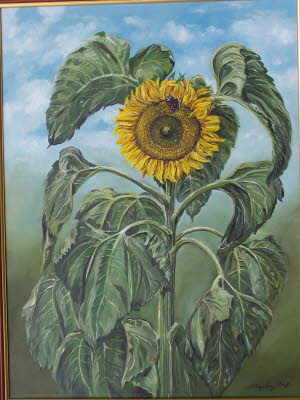 "Sonnenblume mit Admiral"