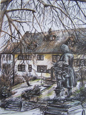 "Blick auf das Bachhaus in Eisenach"