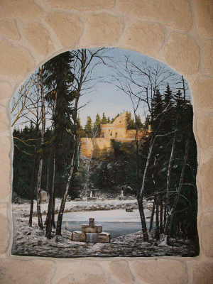 Wandbild "Ruine in der Wintersonne"